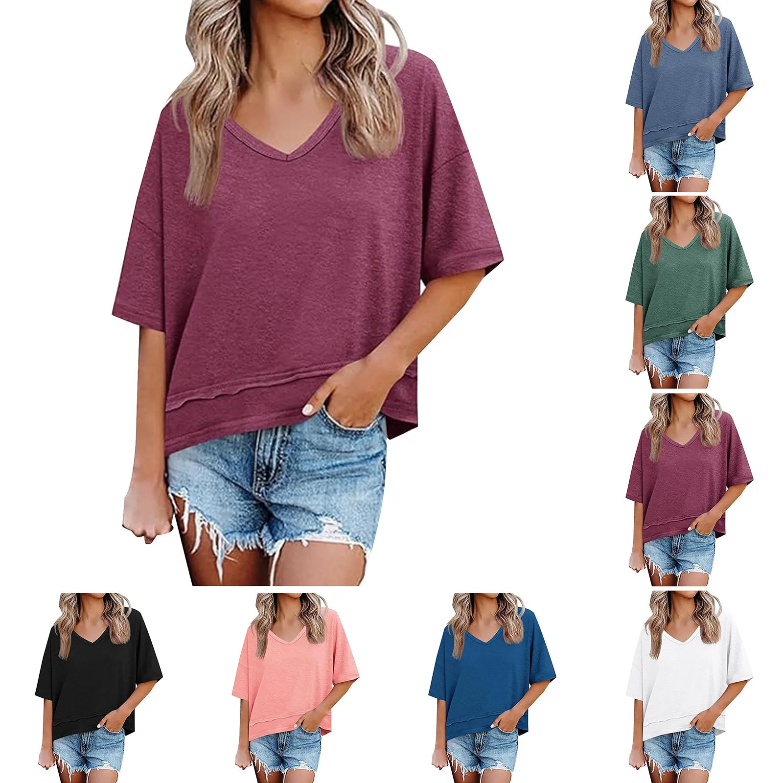 Oversized Women's V Neck