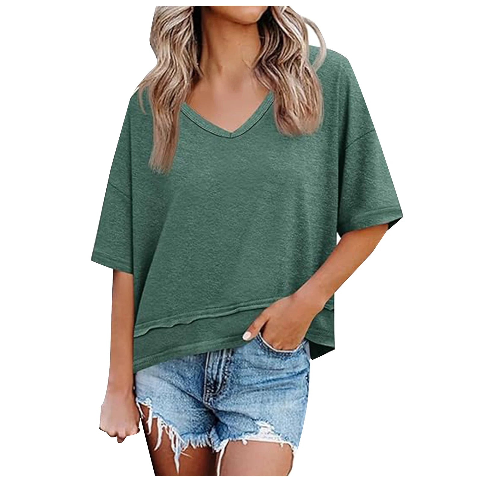 Oversized Women's V Neck
