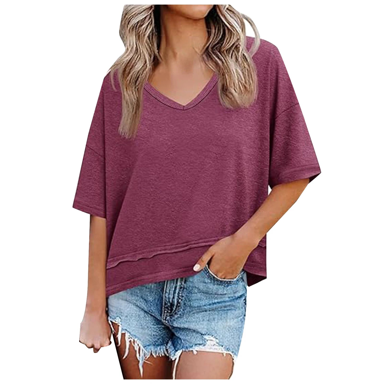 Oversized Women's V Neck