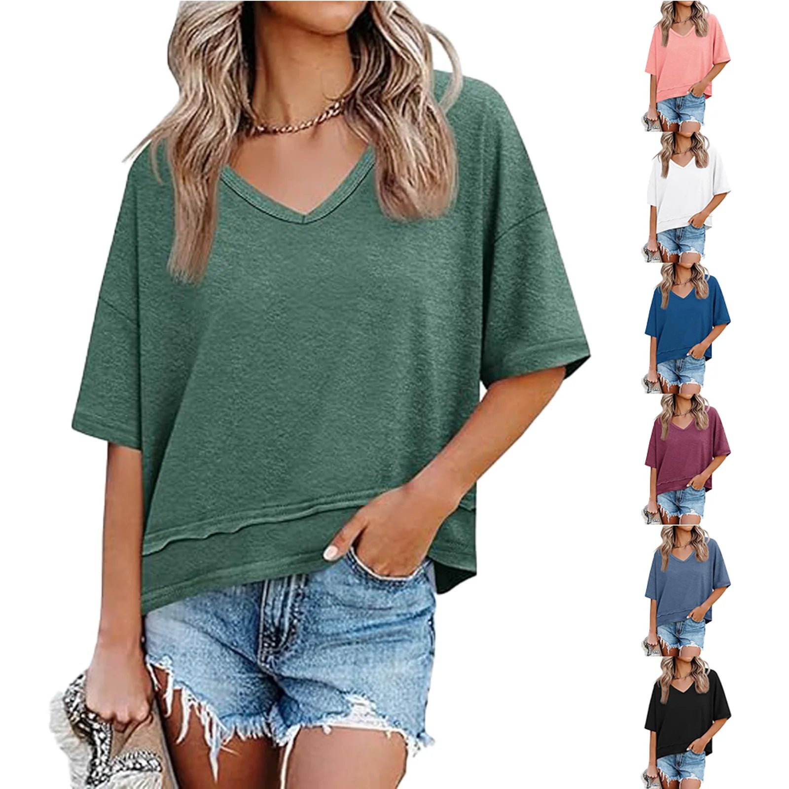 Oversized Women's V Neck